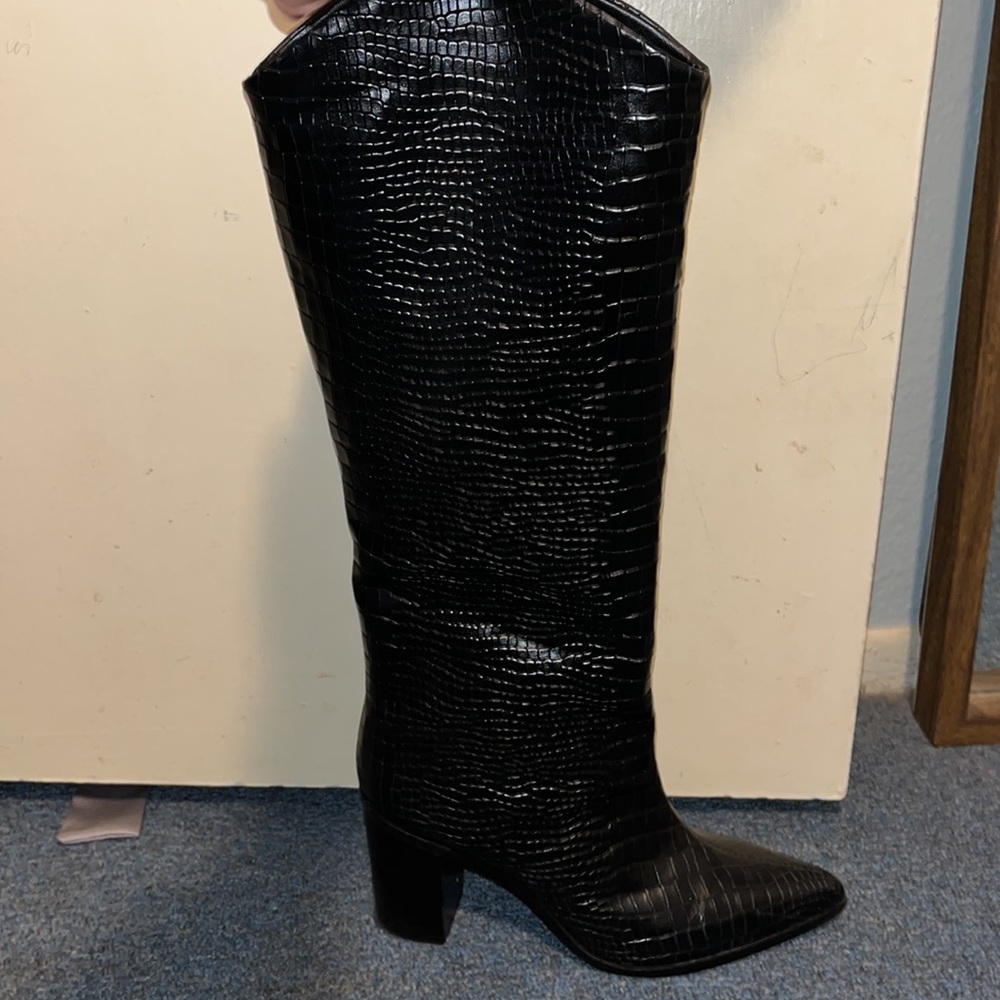 SCHUTZ Maryana Black Heeled Boots - Picture 5 of 6